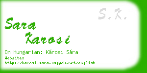 sara karosi business card