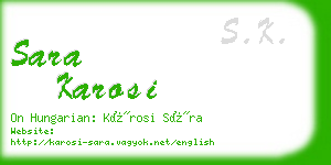 sara karosi business card